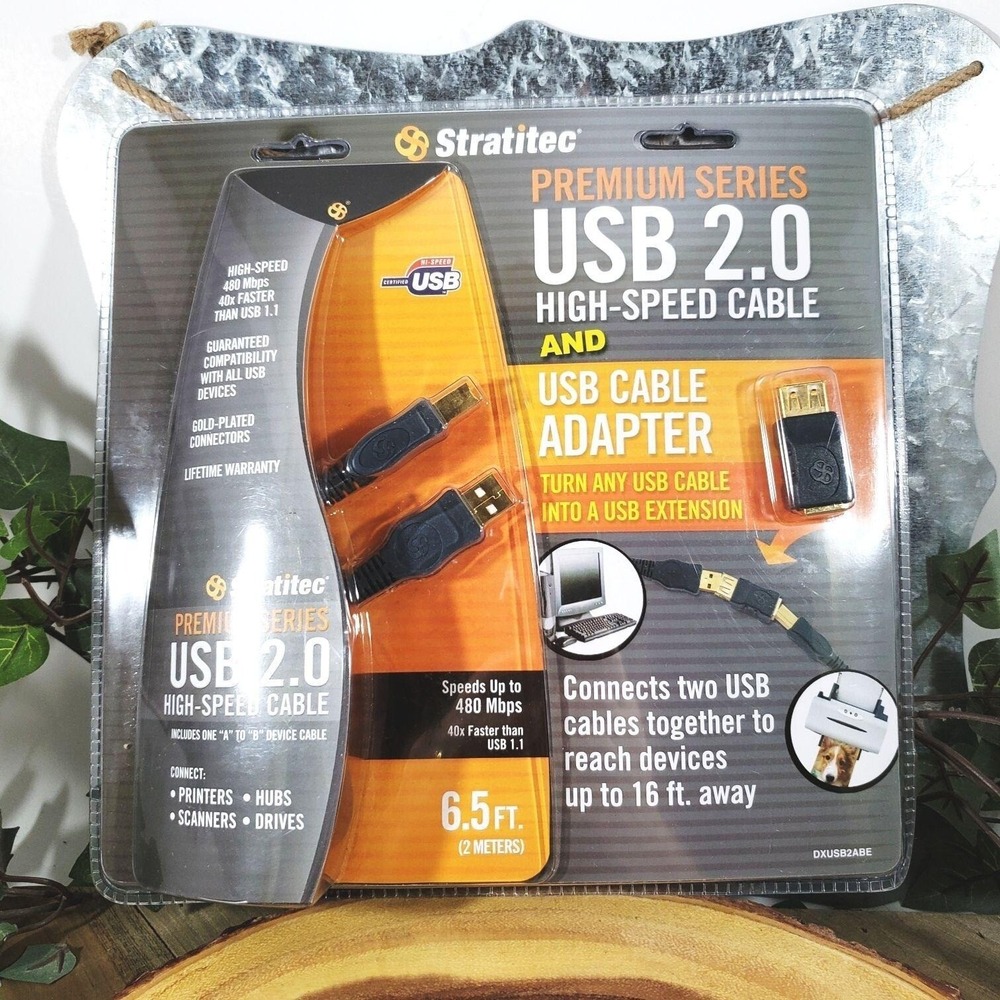 New in Package Stratitec High Speed‎ USB Cable & USB Cable Adapter